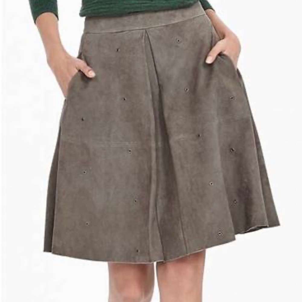Suede Grommet suede skirt .